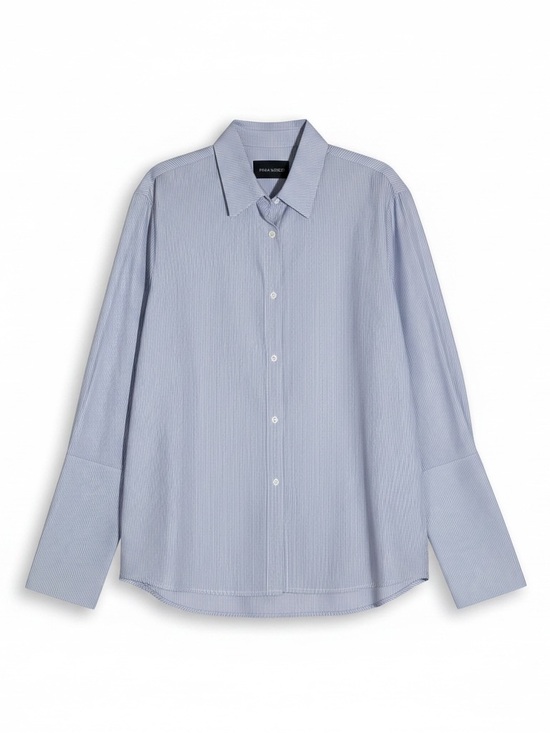 Misha Nonoo Tops - Misha Nonoo The Husband Long Sleeve Collared Cotton Button-Down Shirt Sz L Blue